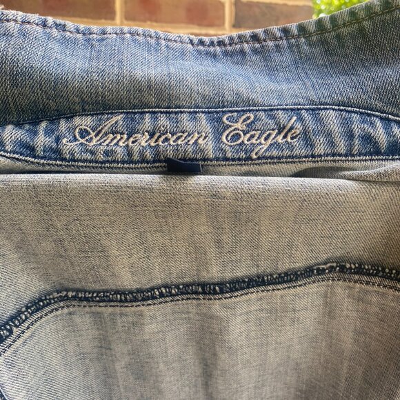 American Eagle Distressed Jean Jacket Size XL - Picture 12 of 15
